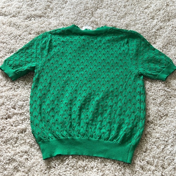 Green Short Sleeve Knit Sweater - Picture 6 of 6